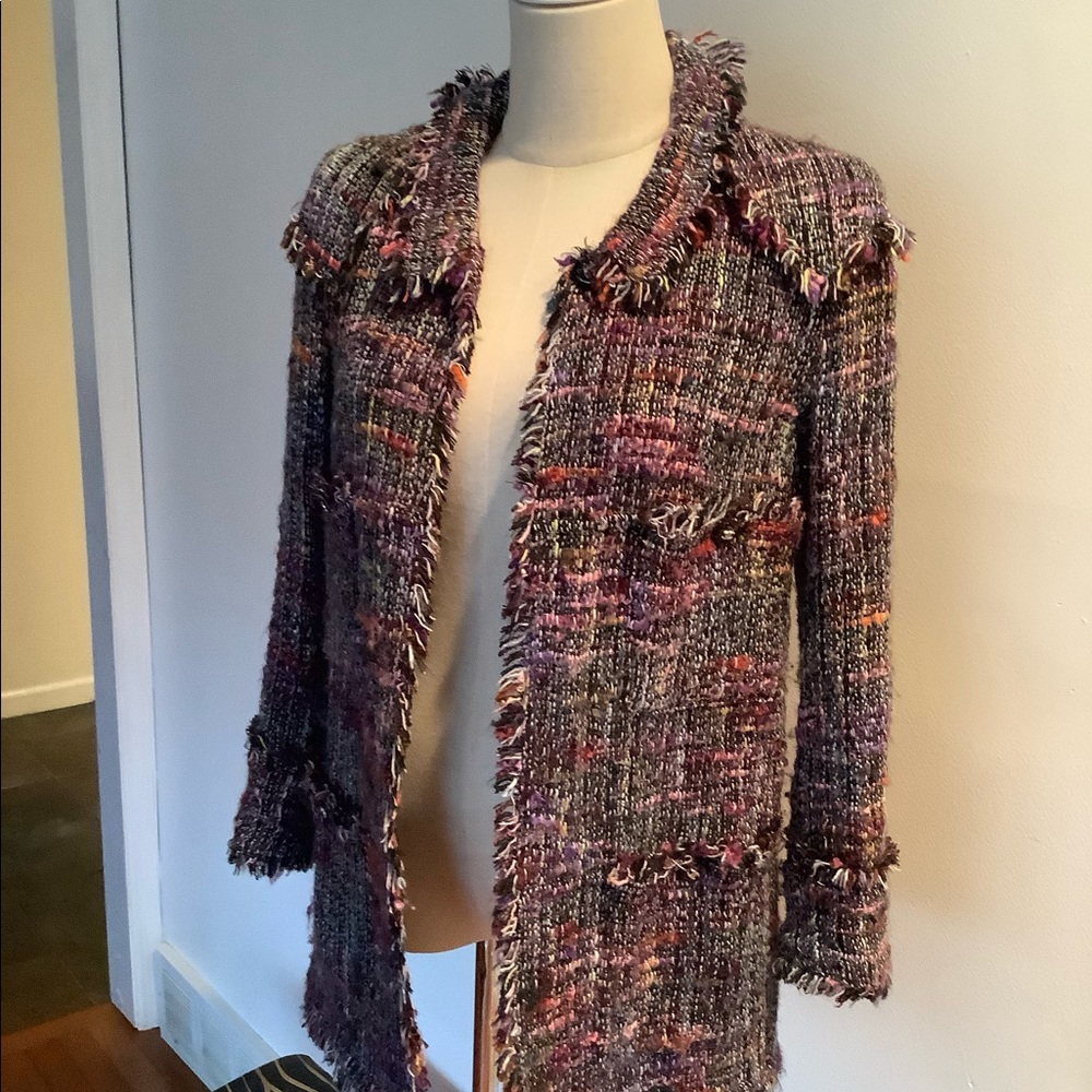 1998 Chanel Vintage Tweed Fringe Jacket
